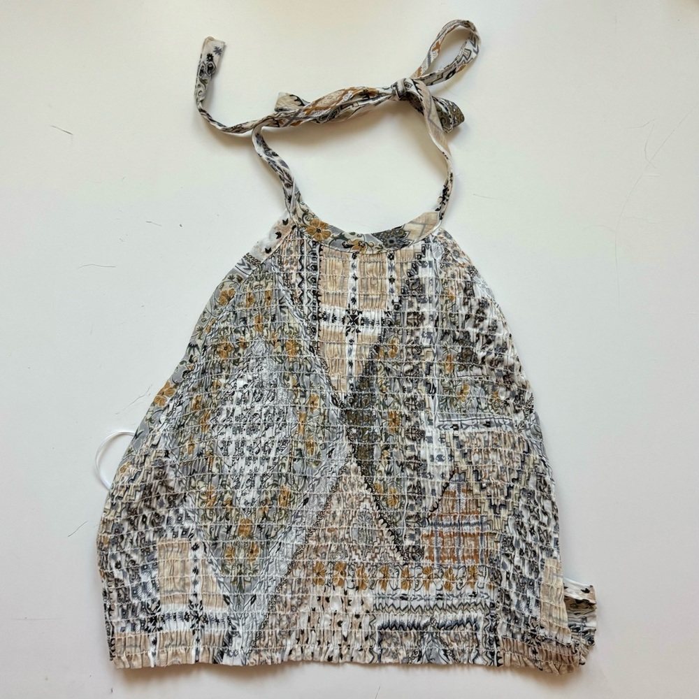 halter backless tie crop top